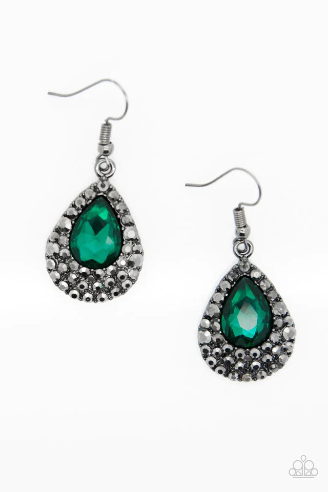 Paparazzi Earring ~ Reel In The Glitter - Green