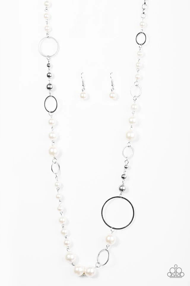 Paparazzi Necklace ~ Lady Etiquette - White