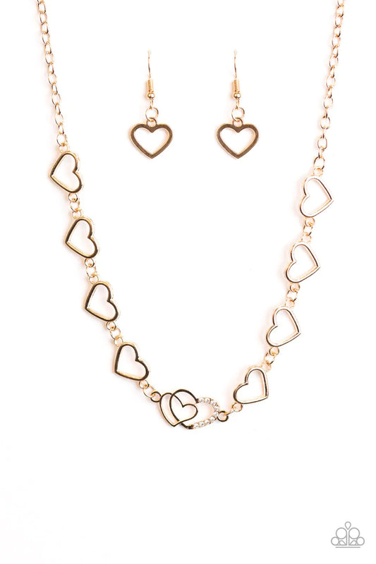 Paparazzi Necklace ~ Dear Heart - Gold