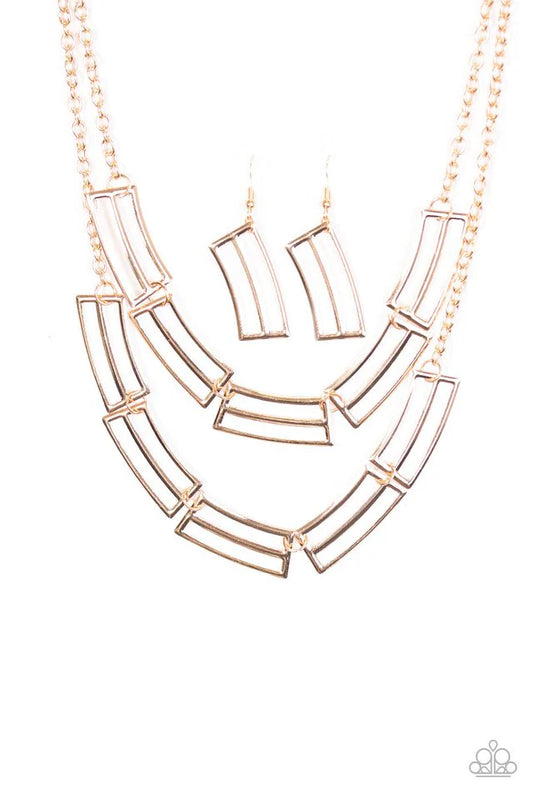 Paparazzi Necklace ~ Right On Track - Gold