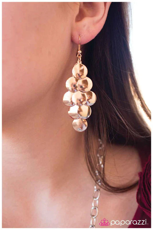 Paparazzi Earring ~ Around Here - Gold