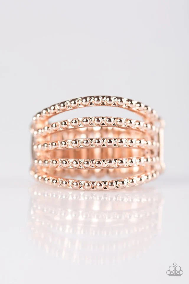 Paparazzi Ring ~ Ready or DOT - Rose Gold