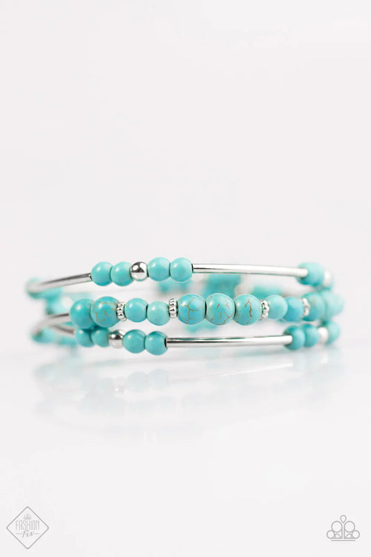 Paparazzi Bracelet ~ Twisting Tranquility  - Blue