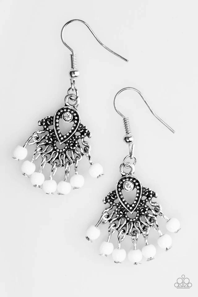 Paparazzi Earring ~ A COAST Call - White