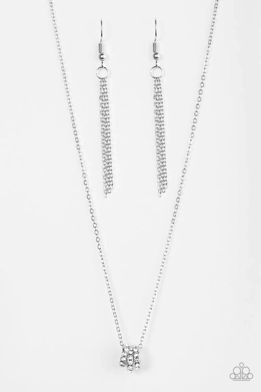 Paparazzi Necklace ~ Sparkle Etiquette - White