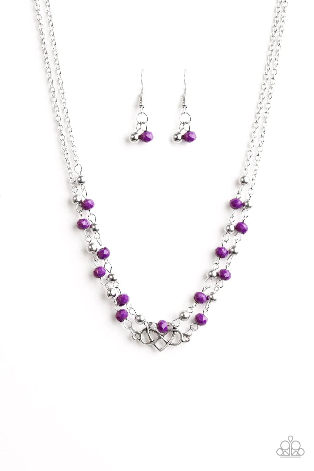 Paparazzi Necklace ~ Unbreakable Love - Purple