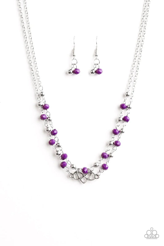 Paparazzi Necklace ~ Unbreakable Love - Purple