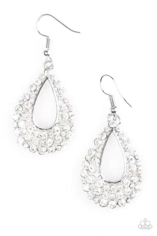 Paparazzi Earring ~ GLAM About Town - White