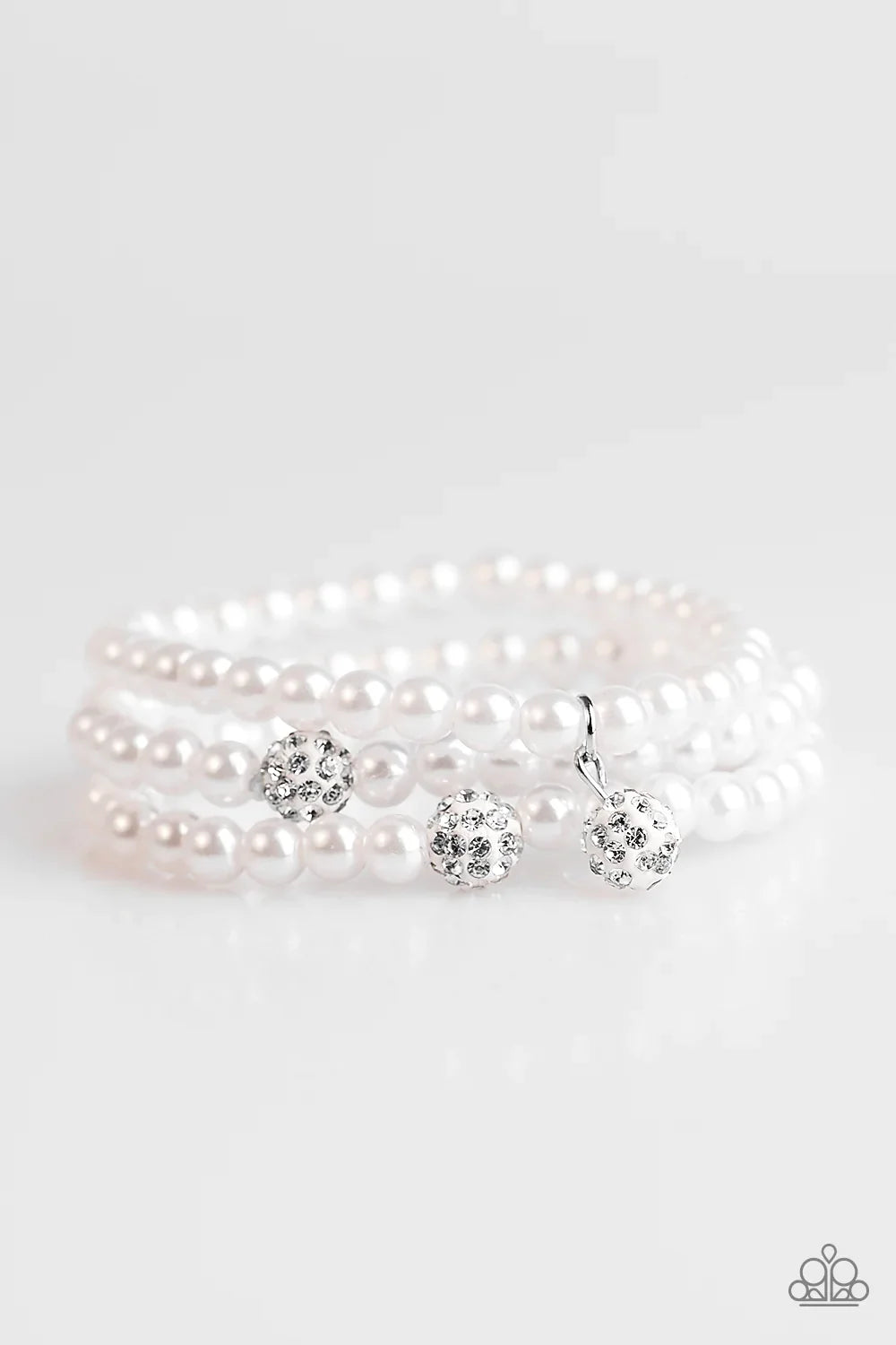 Paparazzi Bracelet ~ Certainly Cinderella - White