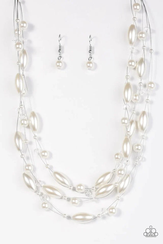 Paparazzi Necklace ~ Happy Is The Bride - White