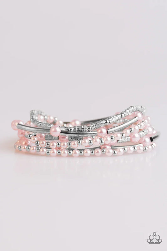 Paparazzi Bracelet ~ Downtown Darling - Pink