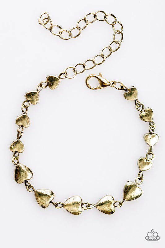 Paparazzi Bracelet ~ Turn Up The HEARTBEAT - Brass