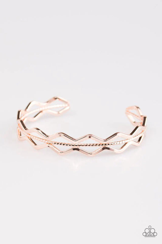 Paparazzi Bracelet ~ Catch The Next Wave - Rose Gold