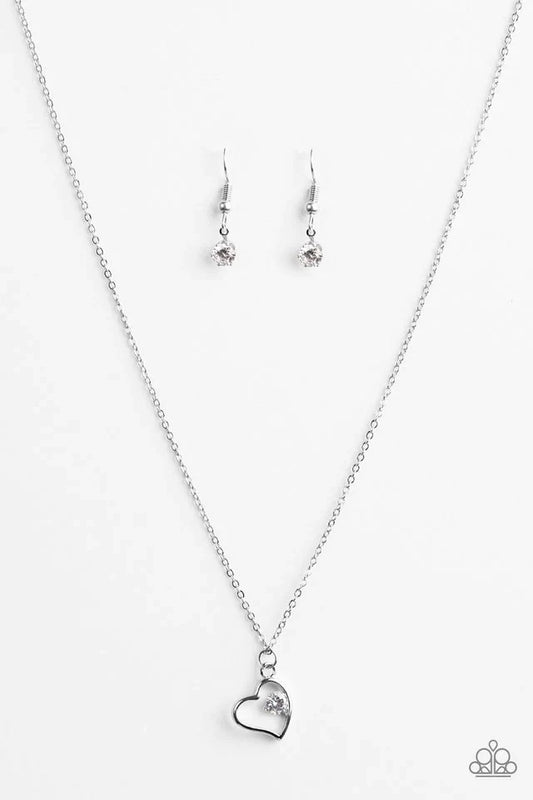 Paparazzi Necklace ~ Sparkle With All Your Heart - White