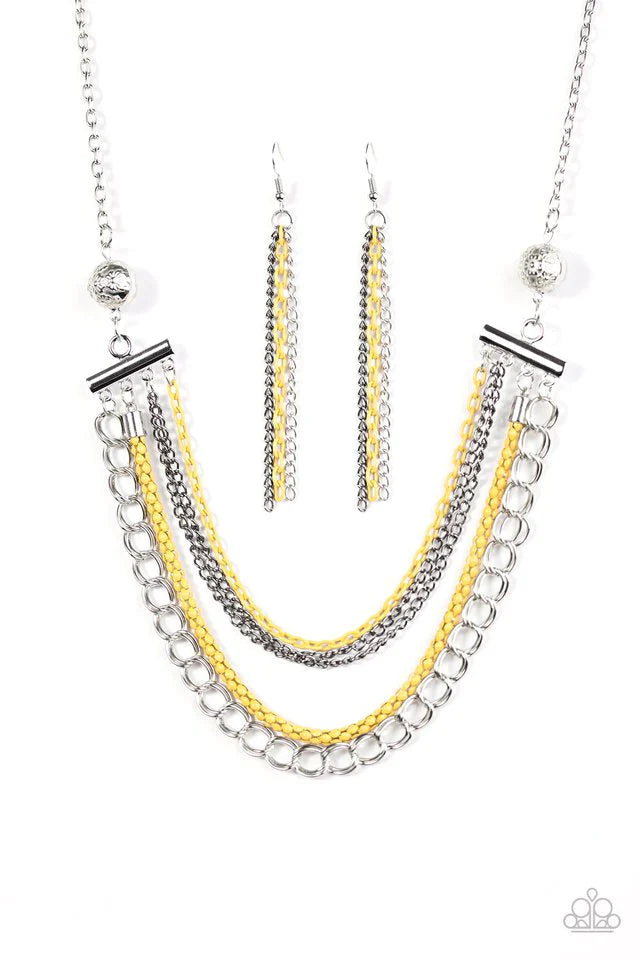Paparazzi Necklace ~ High-Intensity - Yellow