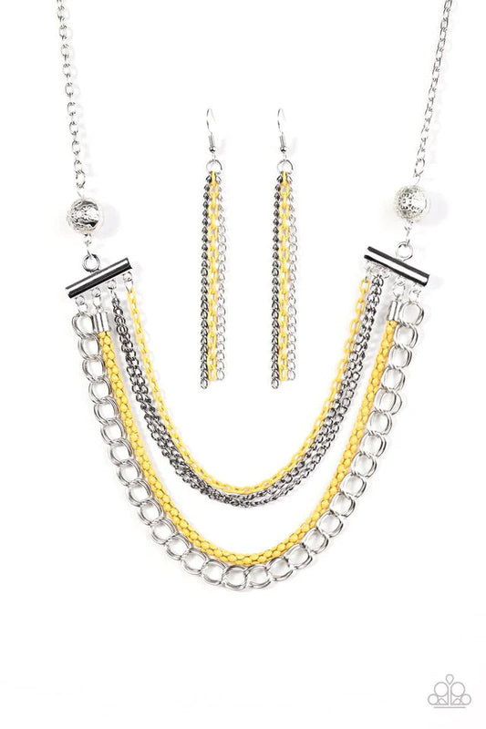 Paparazzi Necklace ~ High-Intensity - Yellow