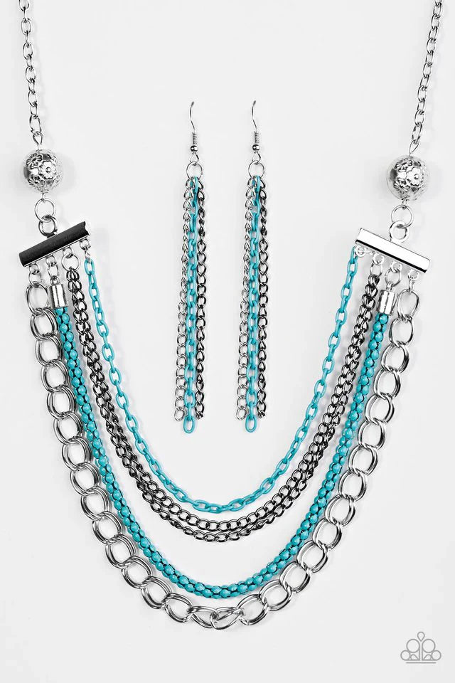 Paparazzi Necklace ~ High-Intensity - Blue