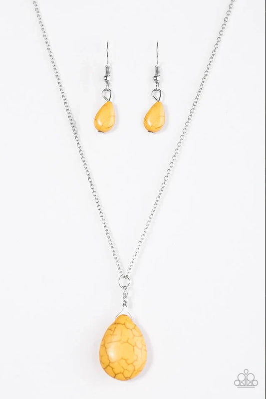 Paparazzi Necklace ~ Stone Solo - Yellow