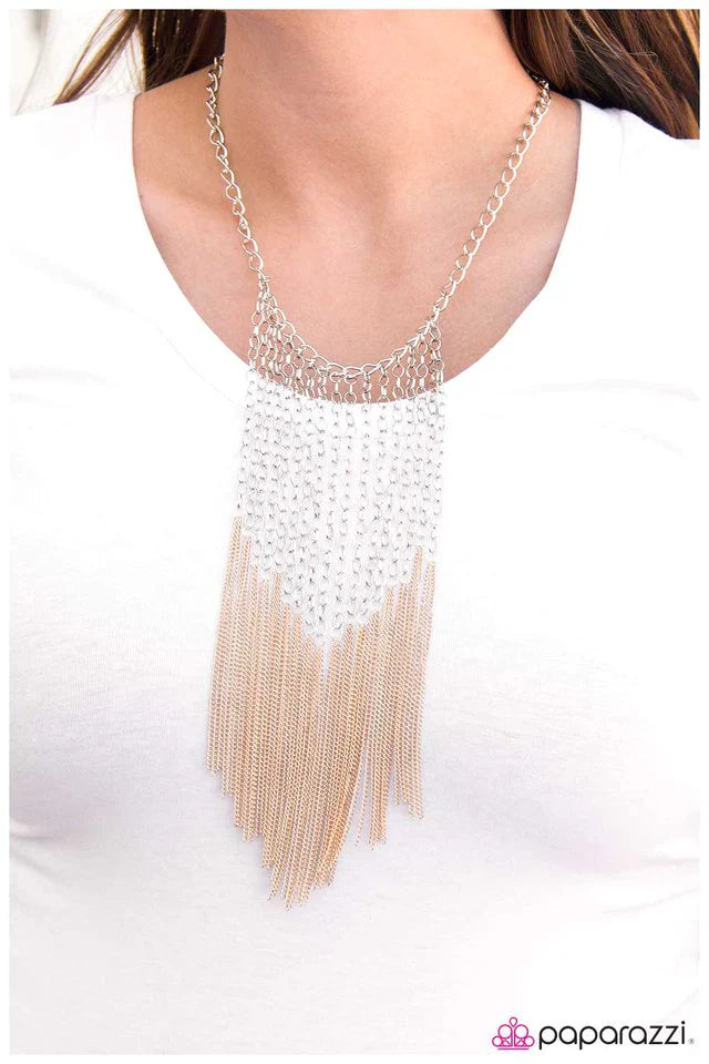 Paparazzi Necklace ~ On the Fringe - Silver