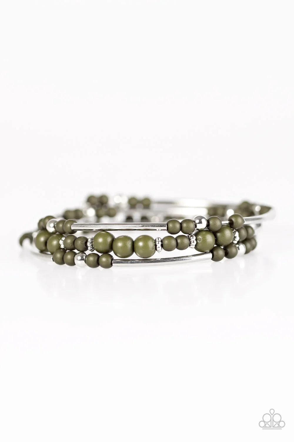 Paparazzi Bracelet ~ Twisting Tranquility - Green