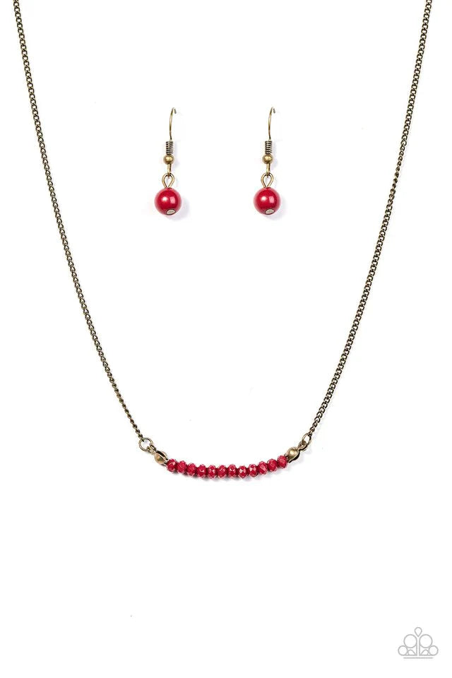 Paparazzi Necklace ~ Country Roads - Red