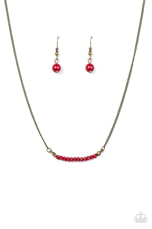 Paparazzi Necklace ~ Country Roads - Red