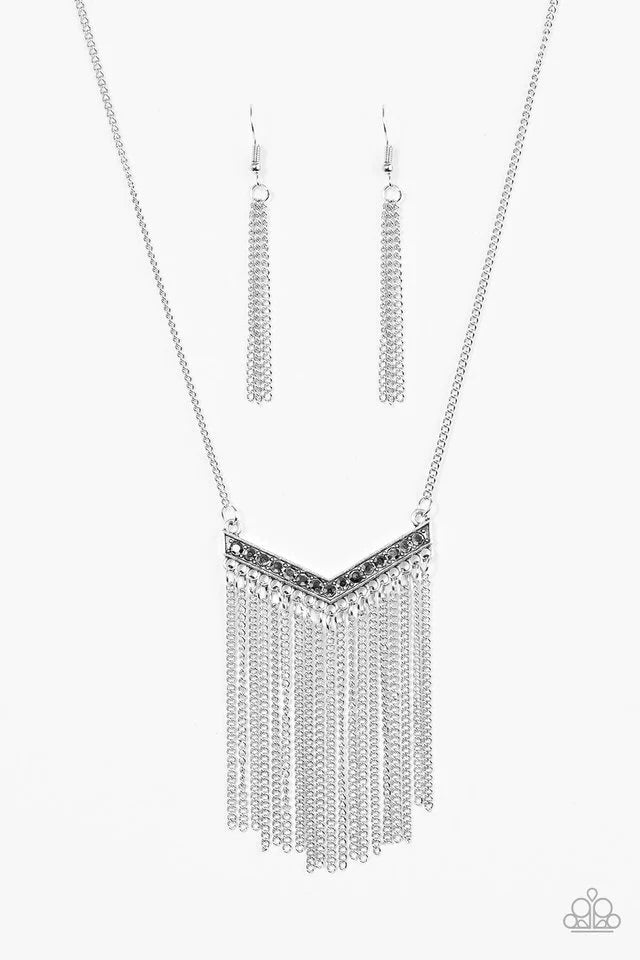 Paparazzi Necklace ~ Gotta Have Fringe - Silver