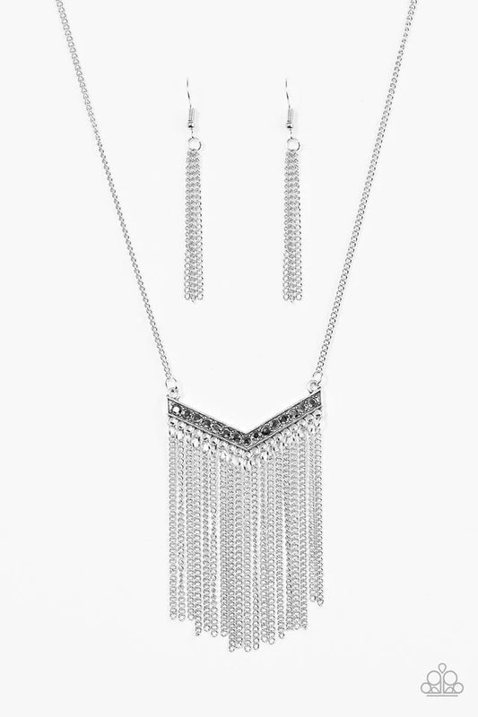 Paparazzi Necklace ~ Gotta Have Fringe - Silver