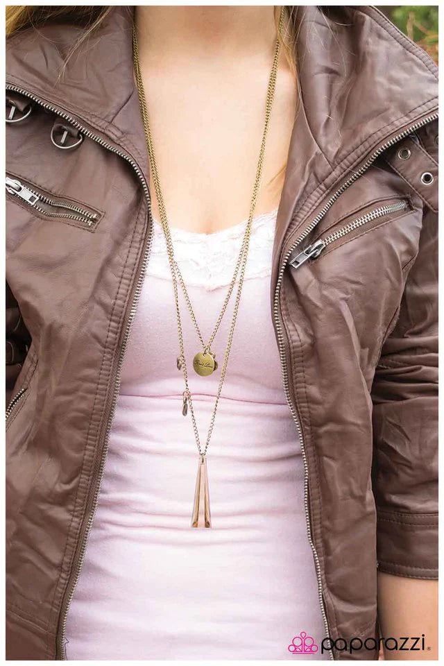 Paparazzi Necklace ~ Love at First Sight - Brass