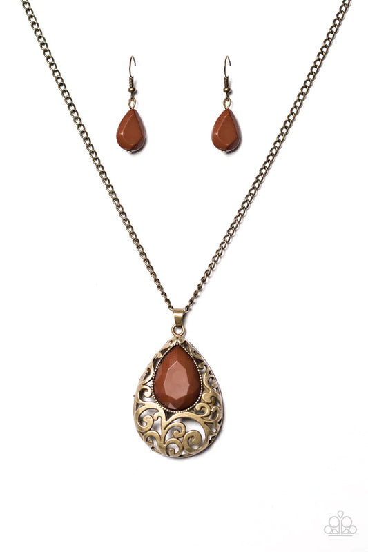 Paparazzi Necklace ~ Voguish Vanity - Brown