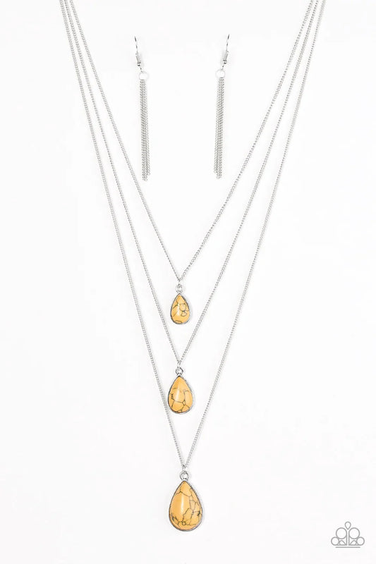 Paparazzi Necklace ~ Mountain Tears - Yellow