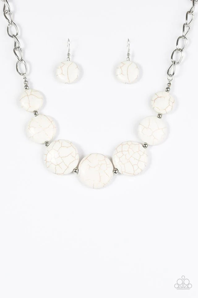 Paparazzi Necklace ~ Bedrock Betty - White