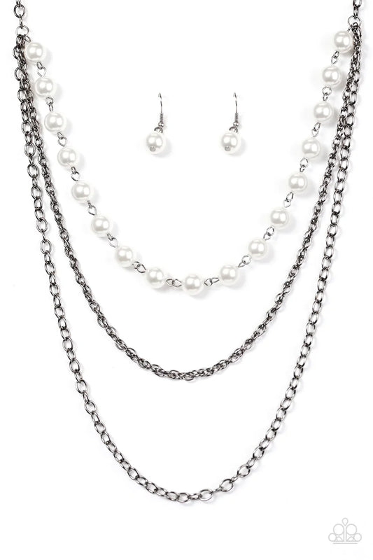 Paparazzi Necklace ~ Right On The Money - White