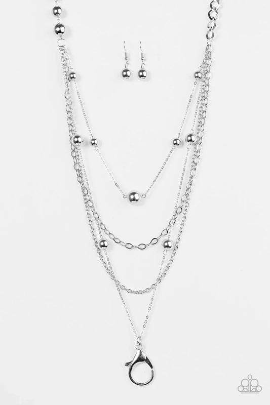 Paparazzi Necklace ~ Boss Shimmer - Silver