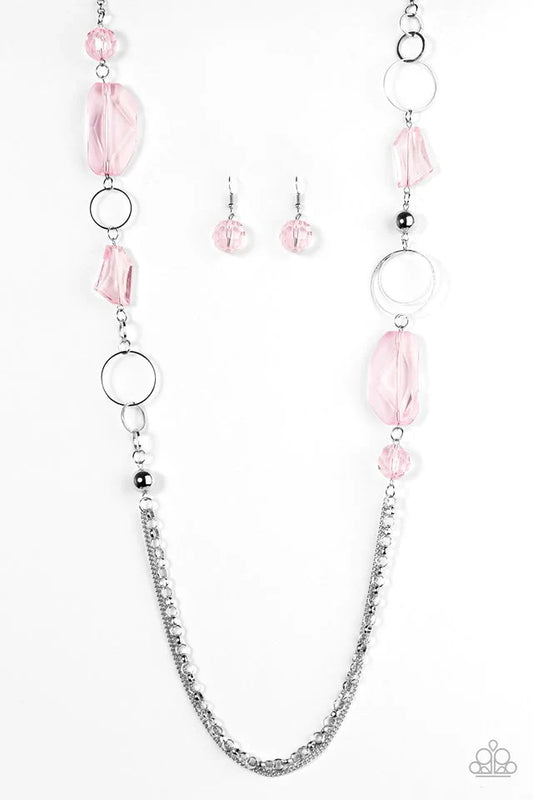 Paparazzi Necklace ~ A JEWEL In The Rough - Pink