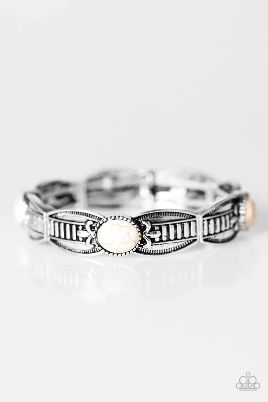 Paparazzi Bracelet ~ Mayan Majesty - White