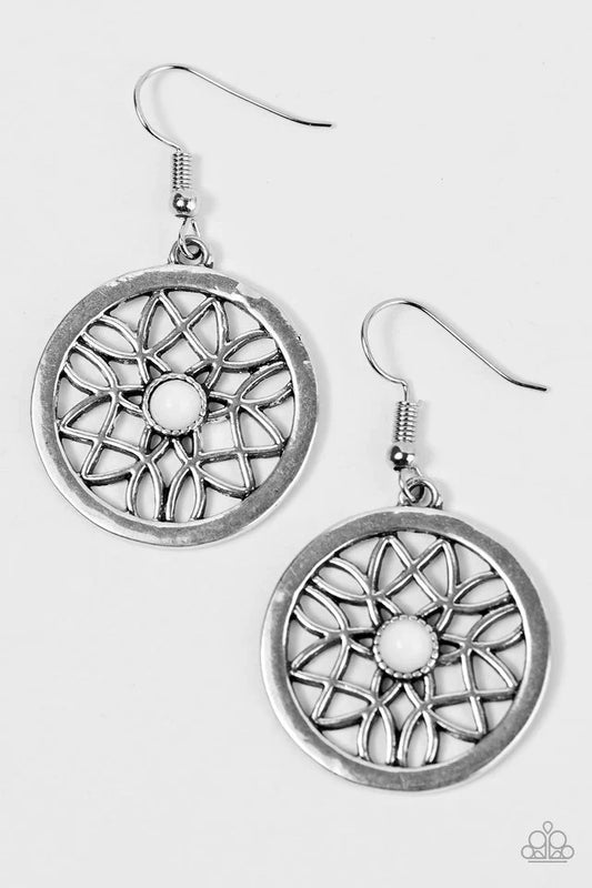 Paparazzi Earring ~ Pinch Me, Im GLEAMING - White
