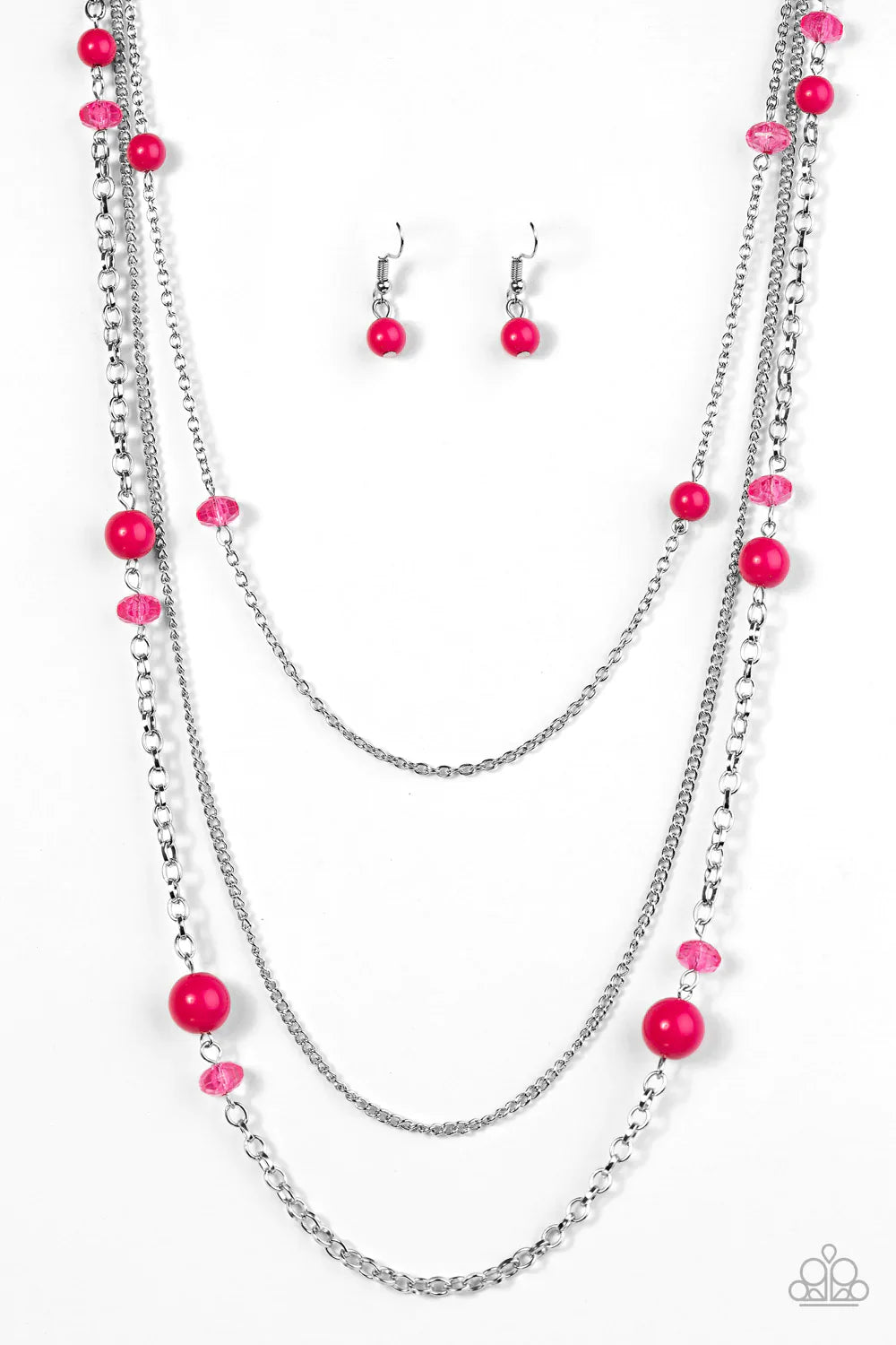 Paparazzi Necklace ~ Triple Tango - Pink