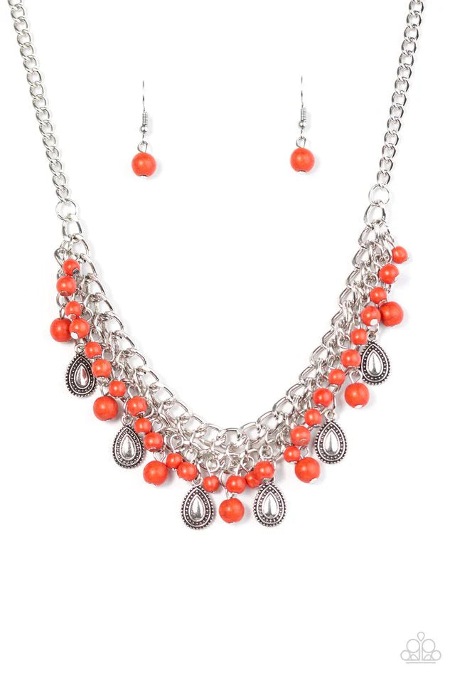 Paparazzi Necklace ~ PRIMAL Donna - Orange