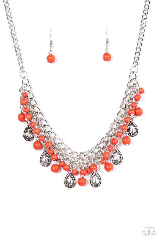 Paparazzi Necklace ~ PRIMAL Donna - Orange
