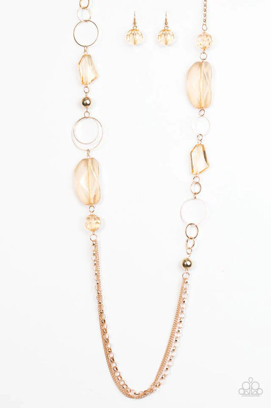 Paparazzi Necklace ~ A JEWEL In The Rough - Gold