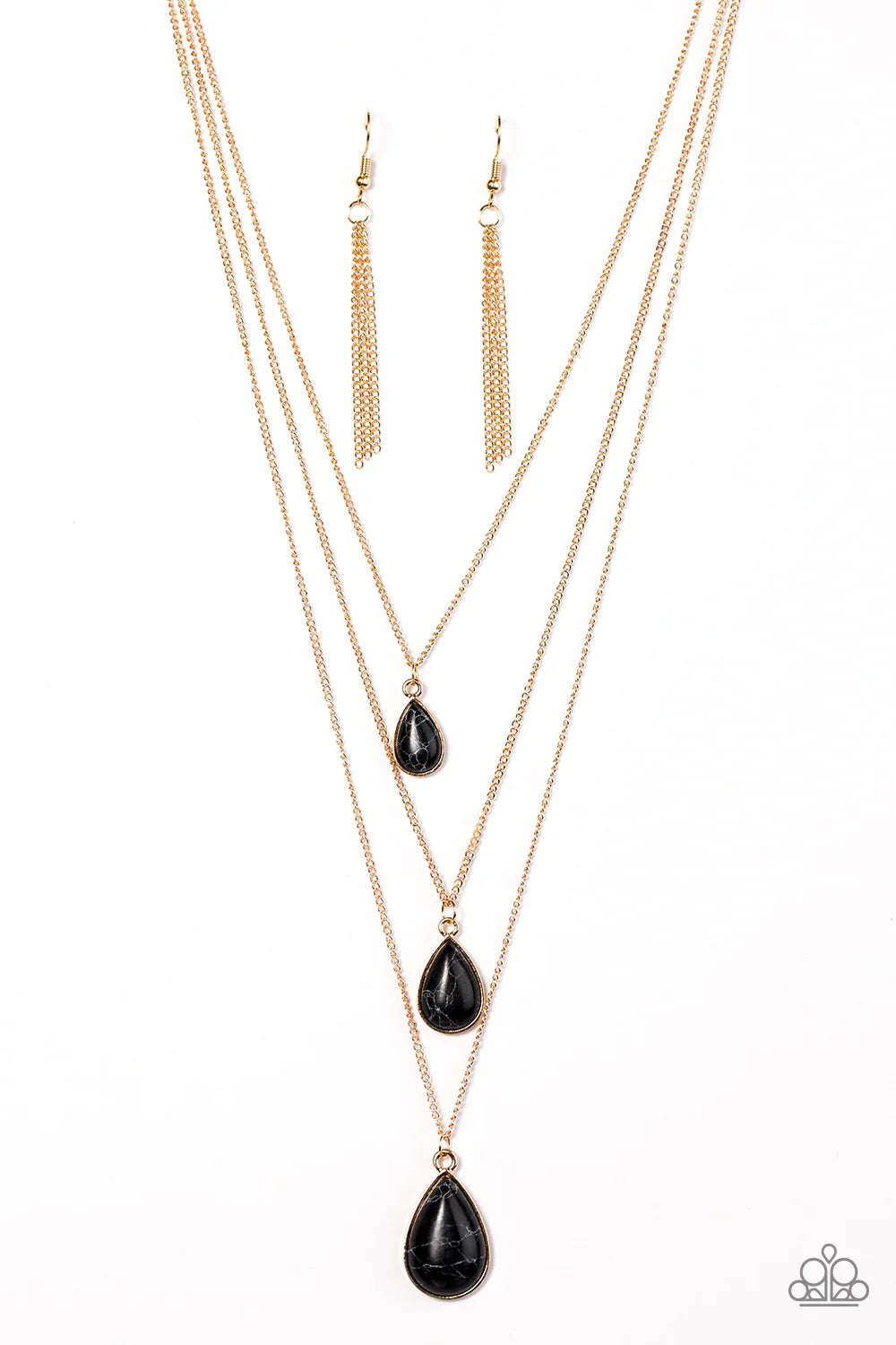 Paparazzi Necklace ~ Mountain Tears - Black