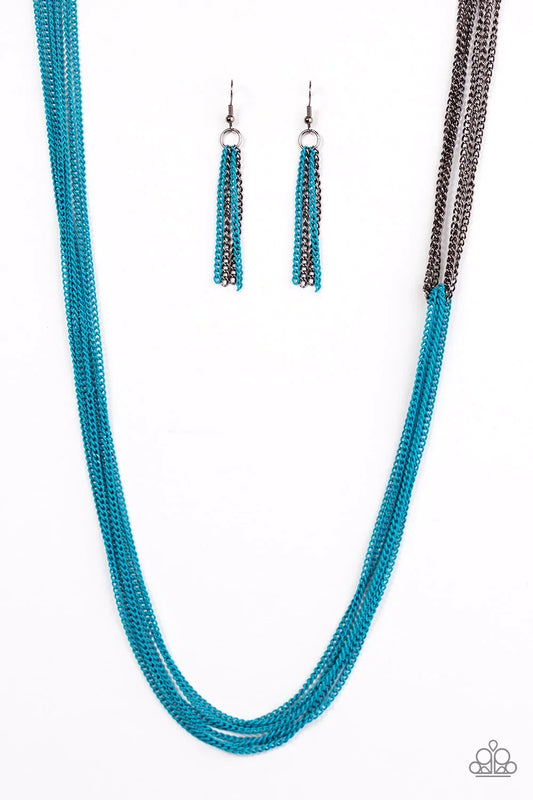 Paparazzi Necklace ~ No CHAIN, No Gain - Blue