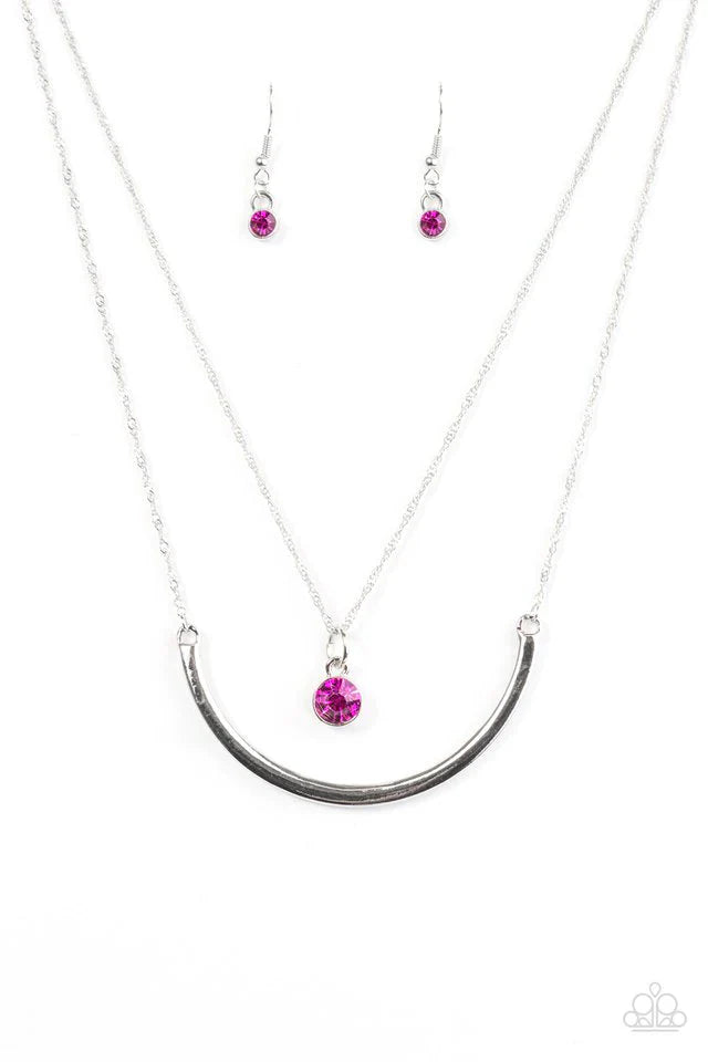 Paparazzi Necklace ~ Moonlit Metro - Pink