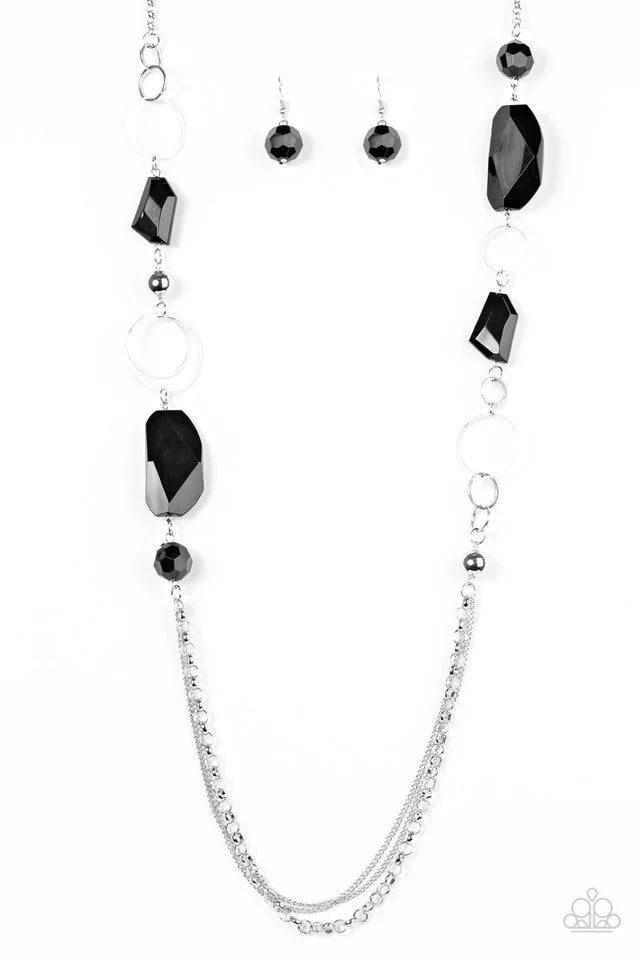 Paparazzi Necklace ~ A JEWEL In The Rough - Black