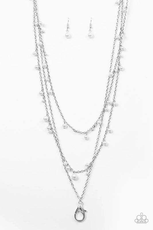 Paparazzi Necklace ~ A Good GLAM Is Hard To Find - White