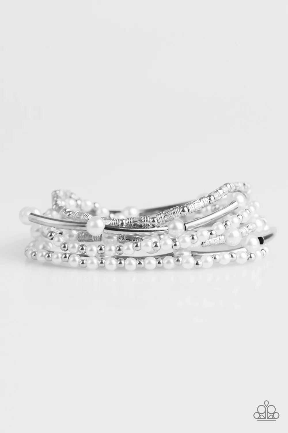 Paparazzi Bracelet ~ Downtown Darling - White