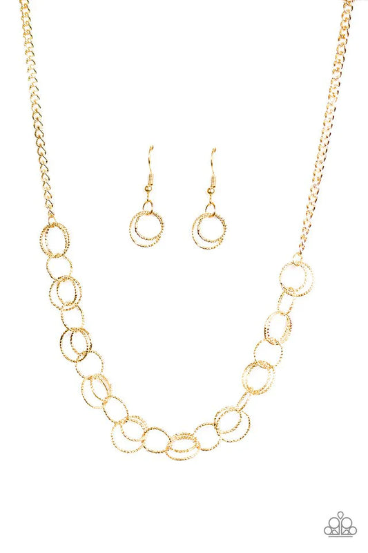 Paparazzi Necklace ~ One RING Leads To Another - Gold