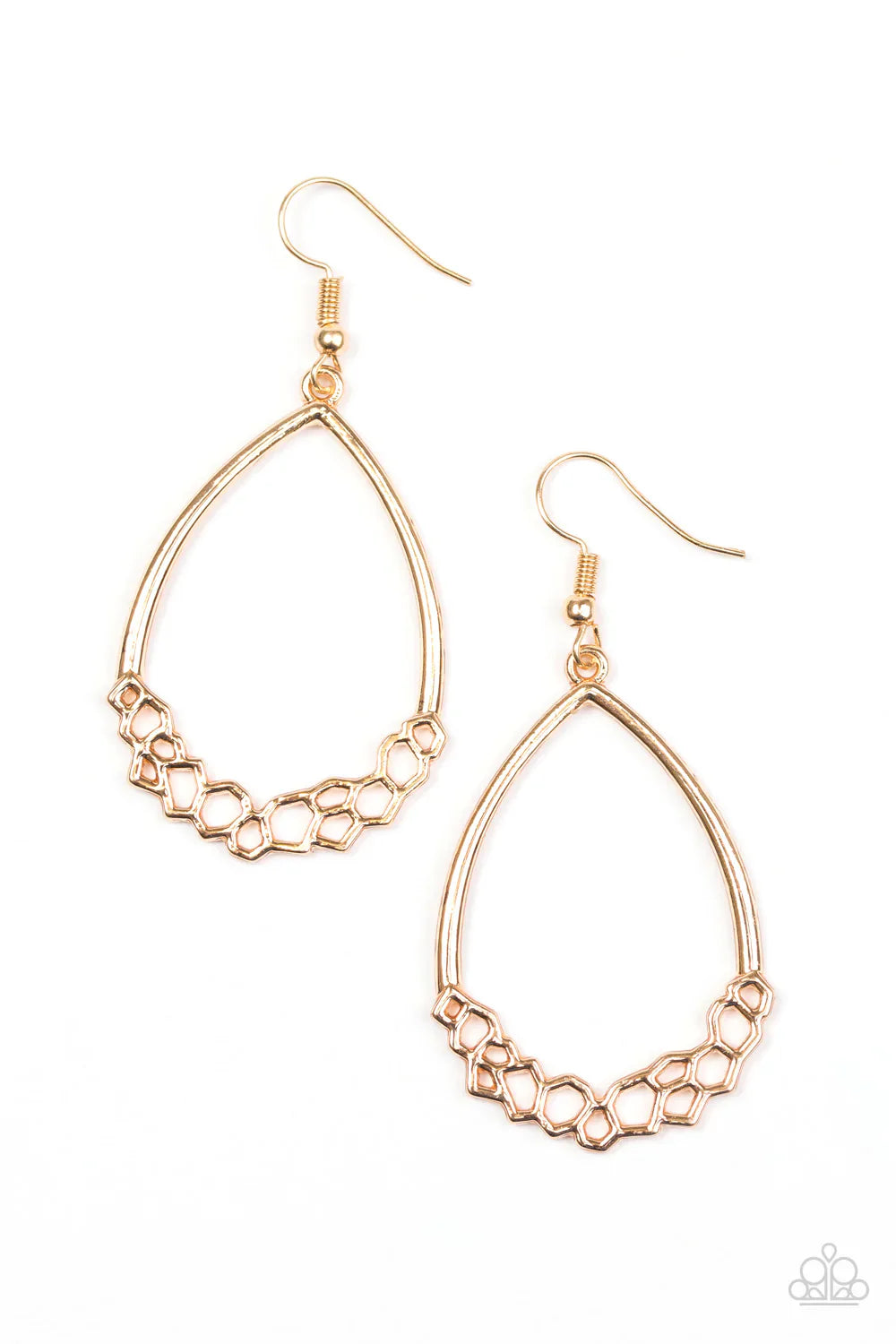 Paparazzi Earring ~ Geo Go-Getter - Gold