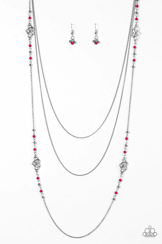 Paparazzi Necklace ~ Love Every Day - Pink